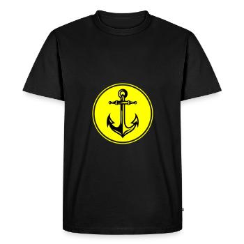 Icône du port d’ancre - T-shirt Premium bio Homme - noir - Devant - Nico (187cm)