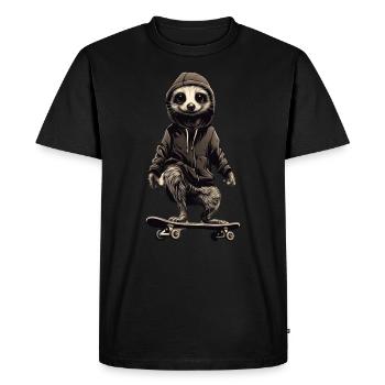 Suricate cool sur skateboard - T-shirt Premium bio Homme - noir - Devant - Nico (187cm)