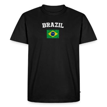 Drapeau brésilien shirt - Vintage Brésil T-shirt - T-shirt Premium bio Homme - noir - Devant - Nico (187cm)