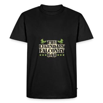 Papa Fauconnerie Dicton - T-shirt Premium bio Homme - noir - Devant - Nico (187cm)