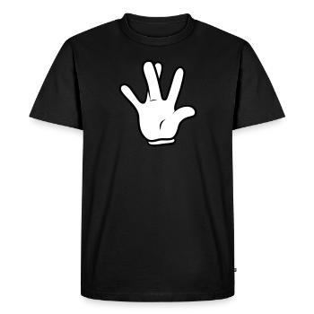 Comic Hand Westside Gesture Hand Sign - Men's Premium Organic T-Shirt - black - Front - Nico (187cm)