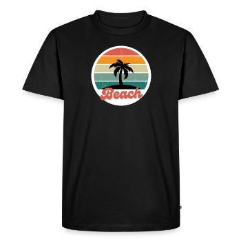 Design de plage vintage - T-shirt Premium bio Homme - noir - Devant - Nico (187cm)