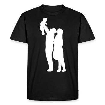 Famille Papa Maman - T-shirt Premium bio Homme - noir - Devant - Nico (187cm)