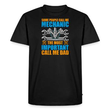 Some people call me mechanic - T-shirt Premium bio Homme - noir - Devant - Nico (187cm)
