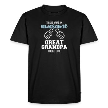 Great-grandfather - Men's Premium Organic T-Shirt - black - Front - Nico (187cm)