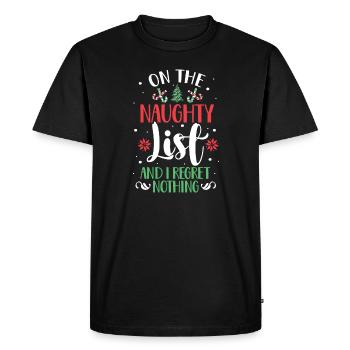 Sur la liste coquine et je ne regrette rien Noël - T-shirt Premium bio Homme - noir - Devant - Nico (187cm)