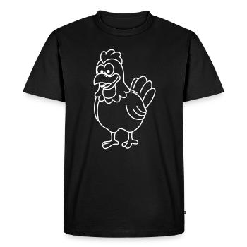 Chicken Comic Animal - Men's Premium Organic T-Shirt - black - Front - Nico (187cm)