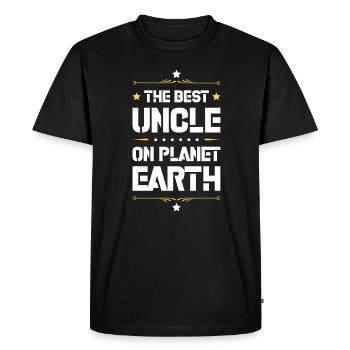 Best Uncle Saying - Men's Premium Organic T-Shirt - black - Front - Nico (187cm)