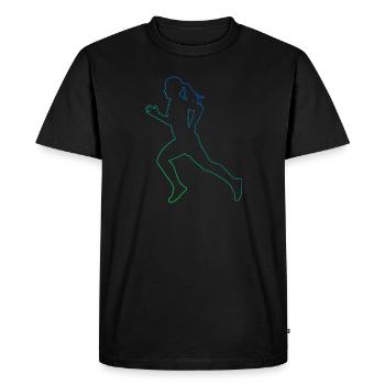 Course de jogging Hommes Femmes Course de fond - T-shirt Premium bio Homme - noir - Devant - Nico (187cm)