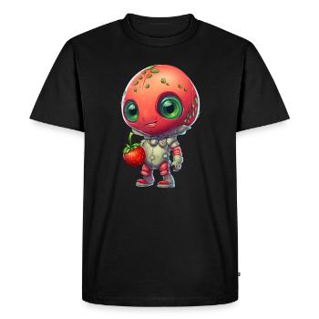 Red Alien Strawberry Man: Mignon Fusion - T-shirt Premium bio Homme - noir - Devant - Nico (187cm)