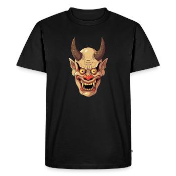 Japanese Kabuki Oni Mask - Anime Shirt - Men's Premium Organic T-Shirt - black - Front - Nico (187cm)
