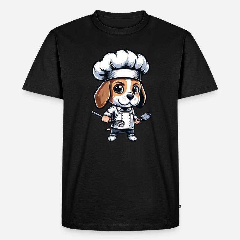 Cute Beagle Chef Comic Design - Men's Premium Organic T-Shirt - black