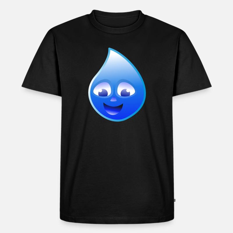 Wassertropfen - Männer Premium Bio T-Shirt - Schwarz