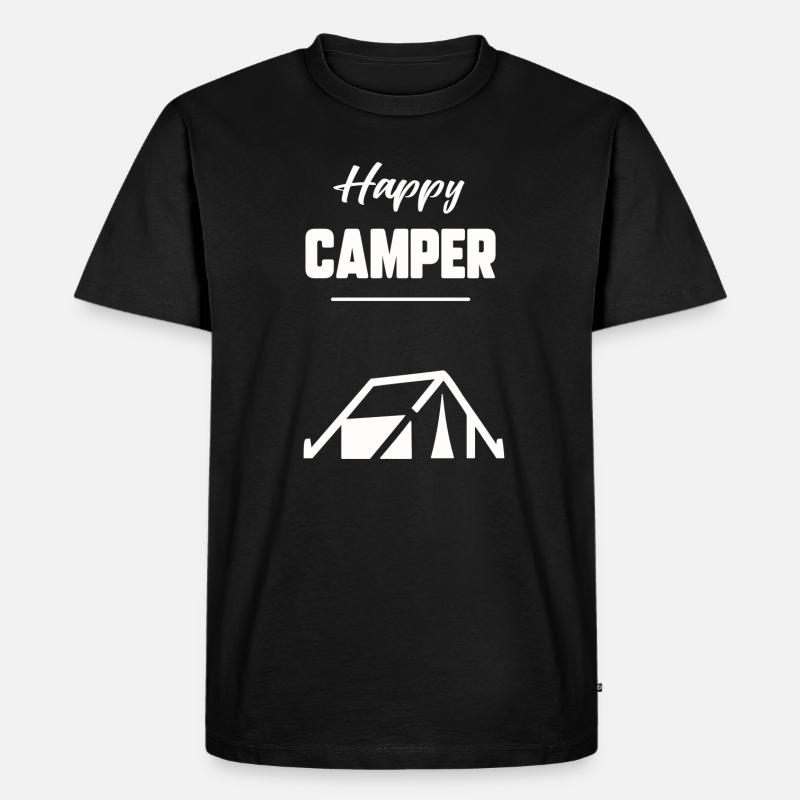 Glücklicher Camper - Männer Premium Bio T-Shirt - Schwarz