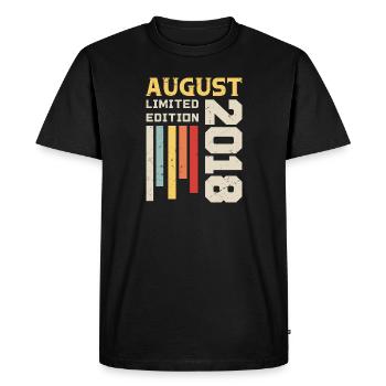 Août 2018 - Cadeau anniversaire Août 2018 Août - T-shirt Premium bio Homme - noir - Devant - Nico (187cm)