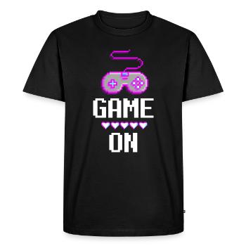 C’est parti - T-shirt Premium bio Homme - noir - Devant - Nico (187cm)