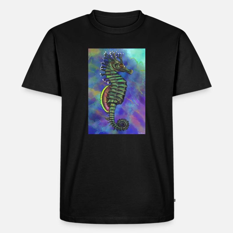Hippocampus - Männer Premium Bio T-Shirt - Schwarz