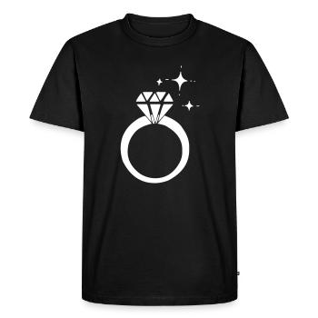 Bague diamant - T-shirt Premium bio Homme - noir - Devant - Nico (187cm)