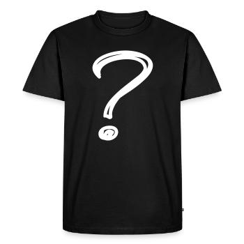 Un point d'interrogation - T-shirt Premium bio Homme - noir - Devant - Nico (187cm)