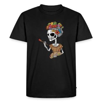 Cadeau d'artiste de peintre de crâne de sucre du jour des morts - T-shirt Premium bio Homme - noir - Devant - Nico (187cm)
