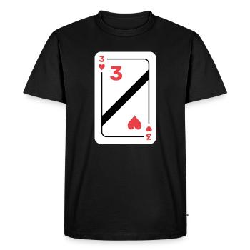 Heart Three Playing Card Poker Card - Men's Premium Organic T-Shirt - black - Front - Nico (187cm)
