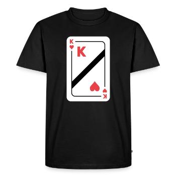 Heart King Playing Card Poker Card - Men's Premium Organic T-Shirt - black - Front - Nico (187cm)