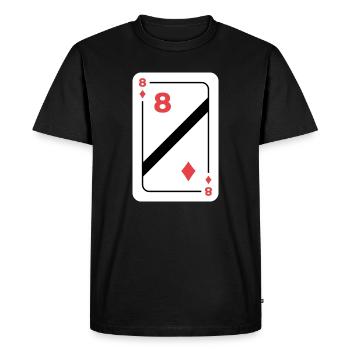 Huit de Carreau Carte à jouer Carte de poker - T-shirt Premium bio Homme - noir - Devant - Nico (187cm)