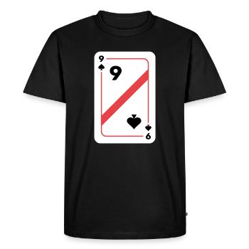 Neuf piques Carte à jouer Carte de poker - T-shirt Premium bio Homme - noir - Devant - Nico (187cm)