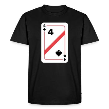 Quatre piques Carte à jouer Carte de poker - T-shirt Premium bio Homme - noir - Devant - Nico (187cm)
