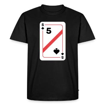 Carte de poker Five Spades - T-shirt Premium bio Homme - noir - Devant - Nico (187cm)