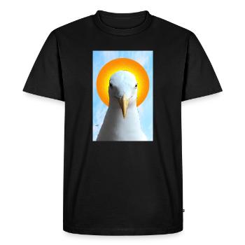 Portrait de mouette Sun Halo - T-shirt Premium bio Homme - noir - Devant - Nico (187cm)