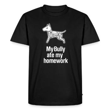 Drôle anglais Bull Terrier chien Bully Enfant Chien - T-shirt Premium bio Homme - noir - Devant - Nico (187cm)