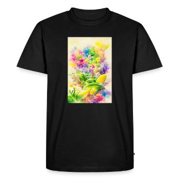 Art floral - T-shirt Premium bio Homme - noir - Devant - Nico (187cm)