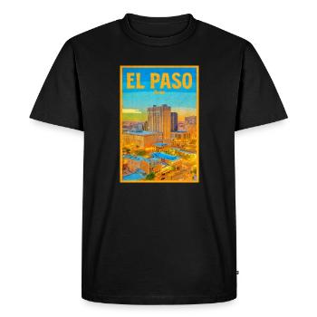 El Paso Skyline Retro - Men's Premium Organic T-Shirt - black - Front - Nico (187cm)