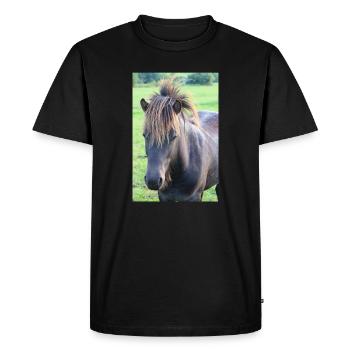 Affiche Cheval Cheval - T-shirt Premium bio Homme - noir - Devant - Nico (187cm)