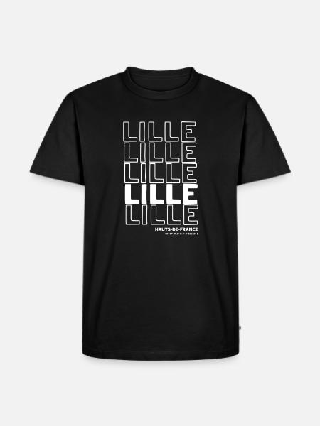 Lille lettering pattern HautsdeFrance - Men's Premium Organic T-Shirt - black