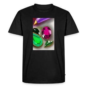 Pierres précieuses colorées - T-shirt Premium bio Homme - noir - Devant - Nico (187cm)