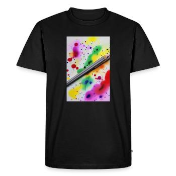 Éclaboussures de peinture - T-shirt Premium bio Homme - noir - Devant - Nico (187cm)