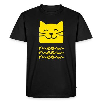Miaou Miaou (foncé) - T-shirt Premium bio Homme - noir - Devant - Nico (187cm)