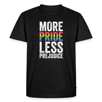 Mois de la fierté LGBT - Plus de fierté, moins de préjugés - T-shirt Premium bio Homme - noir - Devant - Nico (187cm)