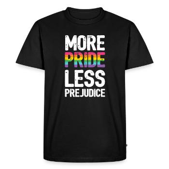 Mois de la fierté LGBT - Plus de fierté. Moins de préjugés. - T-shirt Premium bio Homme - noir - Devant - Nico (187cm)