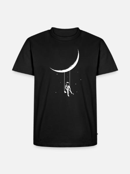 Astronaut svinger under Moond street art-stilen - Herre Premium økologisk T-shirt - sort