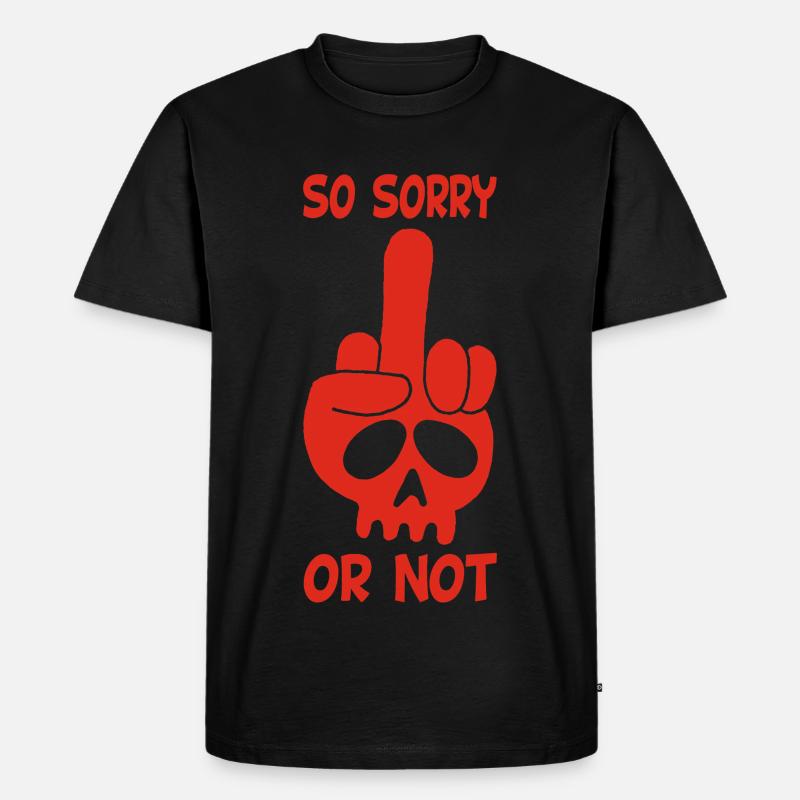 Unhöflicher roter Schädel - Männer Premium Bio T-Shirt - Schwarz