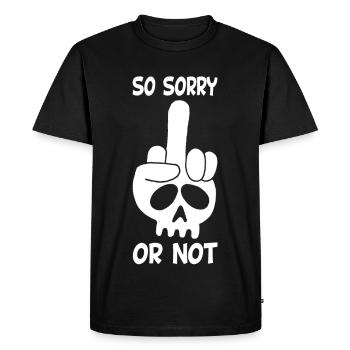 Rude White Skull - Men's Premium Organic T-Shirt - black - Front - Nico (187cm)