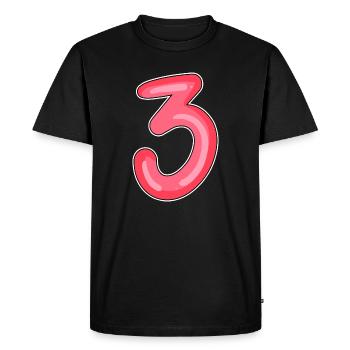 3 - Three - Men's Premium Organic T-Shirt - black - Front - Nico (187cm)