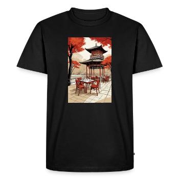 Asian Coffee - Men's Premium Organic T-Shirt - black - Front - Nico (187cm)