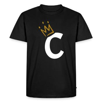 Lettre C - initiale lettre C - T-shirt Premium bio Homme - noir - Devant - Nico (187cm)