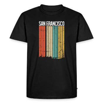Horizon arc-en-ciel de San Francisco - T-shirt Premium bio Homme - noir - Devant - Nico (187cm)