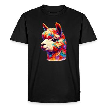 Alpaga - T-shirt Premium bio Homme - noir - Devant - Nico (187cm)