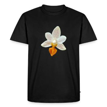Fleur d’orchidée Phalaenopsis MiniMark Orchidée - T-shirt Premium bio Homme - noir - Devant - Nico (187cm)